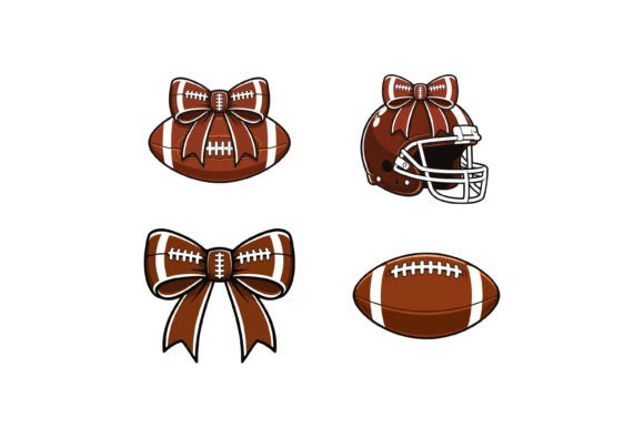American Football Bow and Helmet Graphics for Crafts