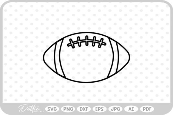 American Football Outline SVG PNG DXF for Crafts Graphics