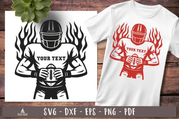 American Football Player Custom SVG: Graphics for Crafts