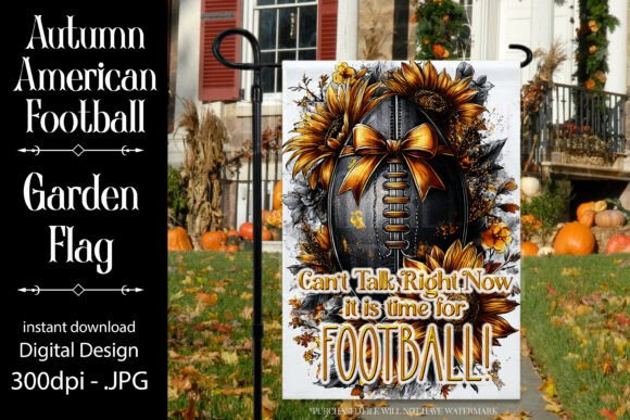 Autumn American Football Garden Flag F3 Graphics for Crafts