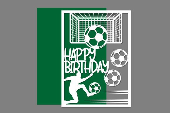 Birthday Papercut Football Graphics for Crafts