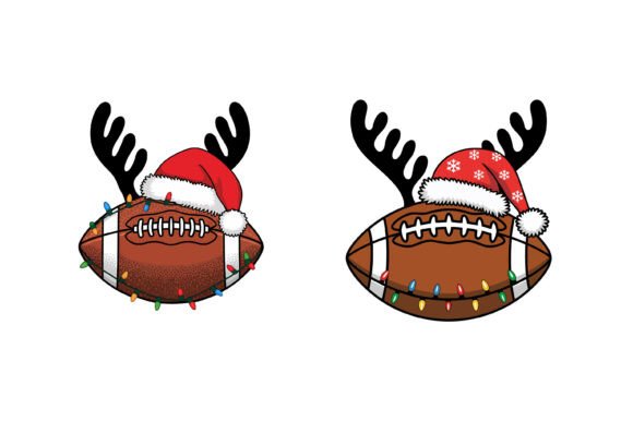 Christmas Football Reindeer Hat Design for Graphics & Crafts