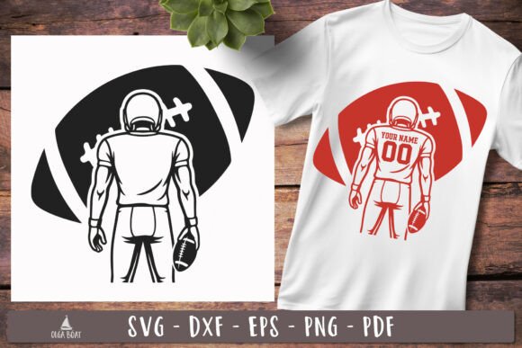 Customizable Football Player SVG for Crafts & Graphics