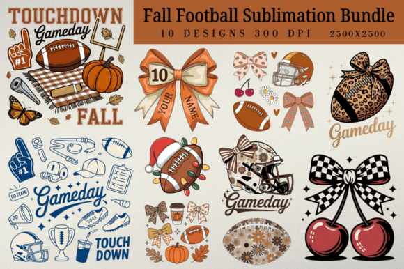 Fall Football Graphics Bundle for Crafts