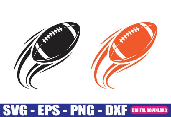 Fast Flying American Football SVG: Graphics for Crafts