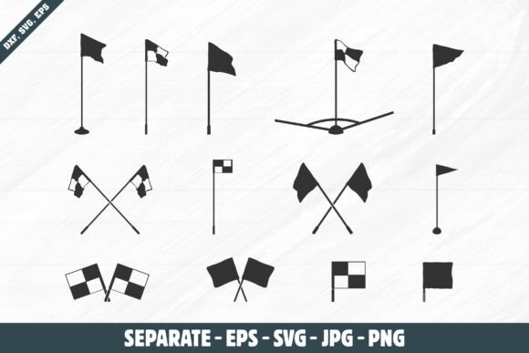 Football Corner Flag Silhouette Set: Graphics for Crafts