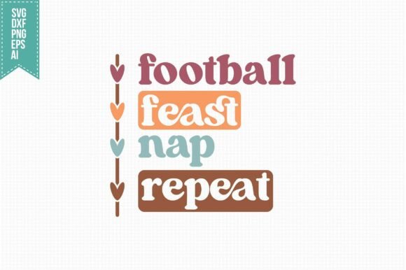 Football Feast Nap Repeat SVG: Graphics for Crafts