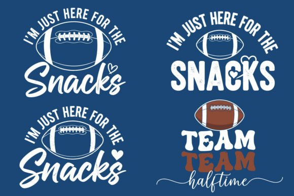 Funny Football Snacks Quote SVG Bundle for Crafts & Graphics