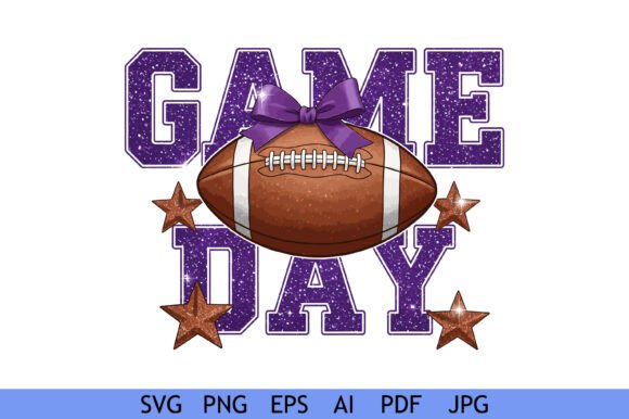 Game Day Football Bow Stars: Graphics for Crafts