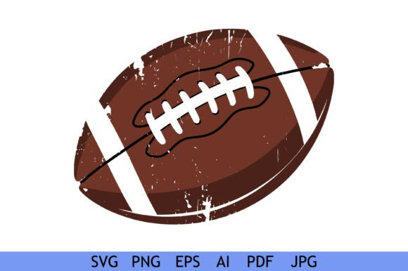 Grunge Style American Football Ball: Graphics for Crafts