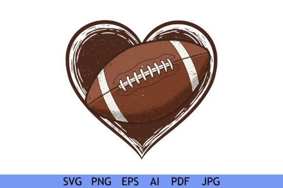Heart Shaped Football Love Design for Crafts Graphics