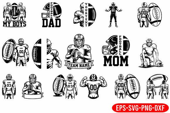 Personalized Football SVG Bundle: Graphics for Crafts
