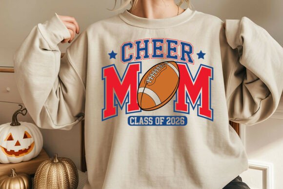 Retro Cheer Mom 2026 Football Shirt SVG: Graphics & Crafts