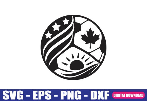 USA Canada Mexico Football Logo SVG for Graphics & Crafts